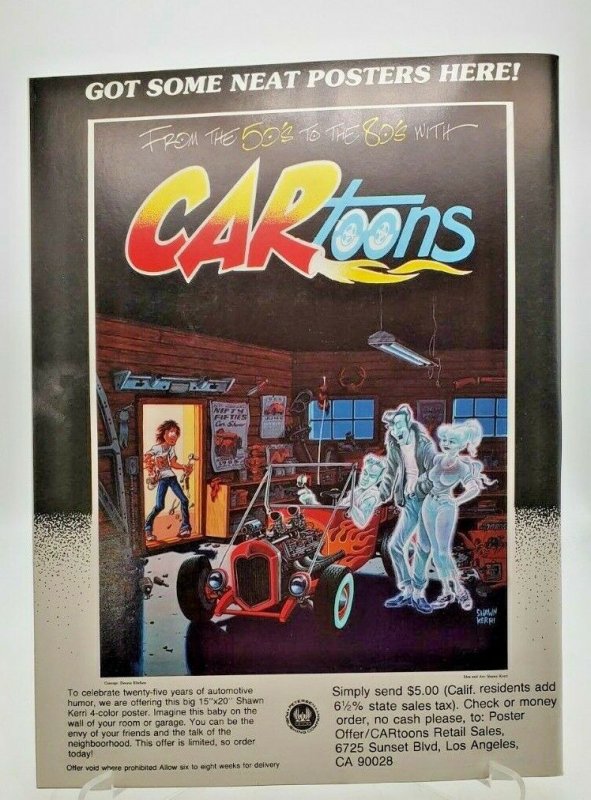 CARtoons Magazine February 1986 w/ Iron Ons, Cartoons for the car enthusiasts