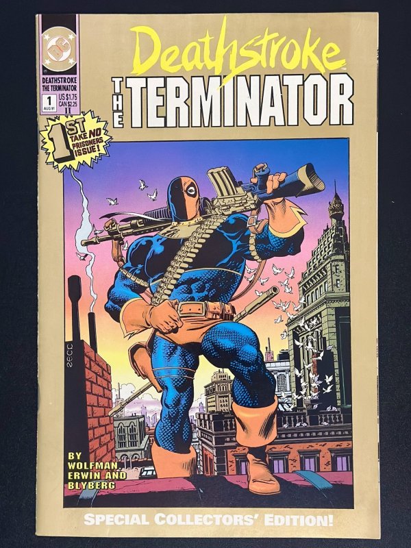 Deathstroke the Terminator #1 Second Print Gold Cover (1991- Rare) NM-/NM+