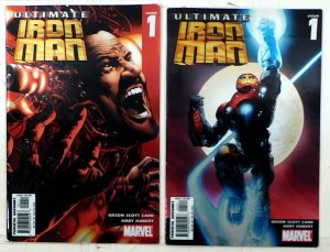 Ultimate Iron Man Lot of 2 #1 A, 1 B (2005) Marvel Comics 1st Print Comic Books