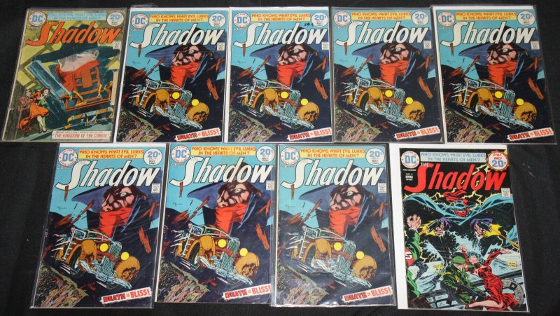 DC Bronze Age THE SHADOW 53 Comic Lot MOST FN-VF Dealer Lot #1-12 (SOME DUPES)