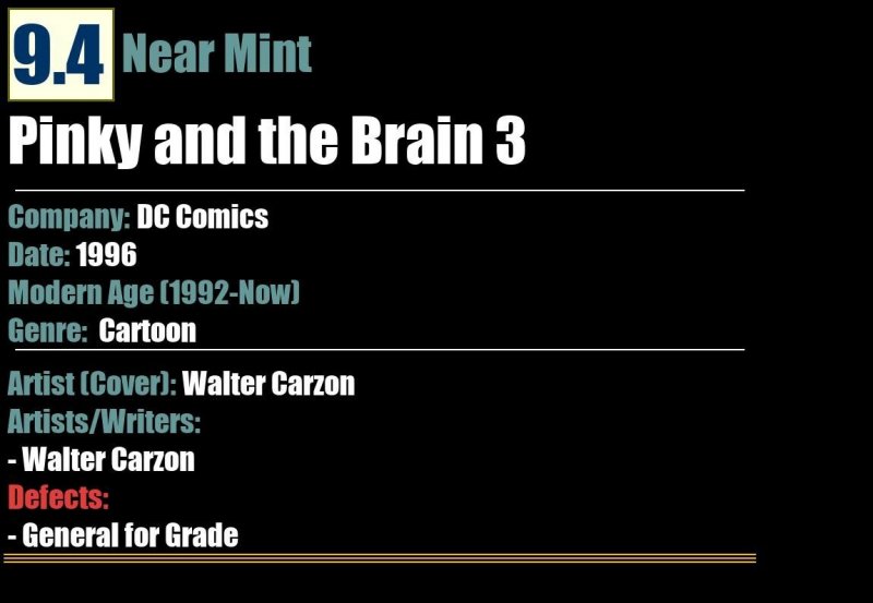 Pinky and the Brain 3 (1996) NM DC Comics