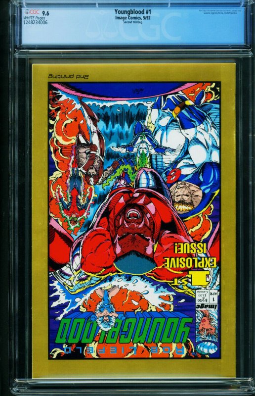 YOUNGBLOOD #1 Second Print-CGC GRADED 9.6-ROB LIEFELD 1248234006