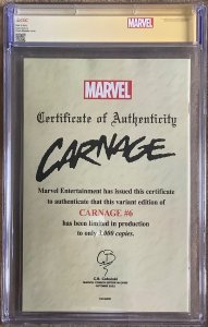 Carnage #6 Momoko Cover (2022) CGC 9.4 Signed by Peach Momoko