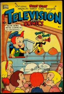 Television Comics #2 1950- Monkey train cover- Golden Age Humor FN