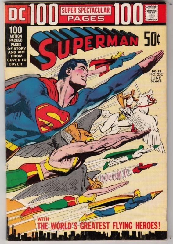 Superman #252 strict VF+ 8.5 High-Grade  Green Lantern   C'ville Certificate 