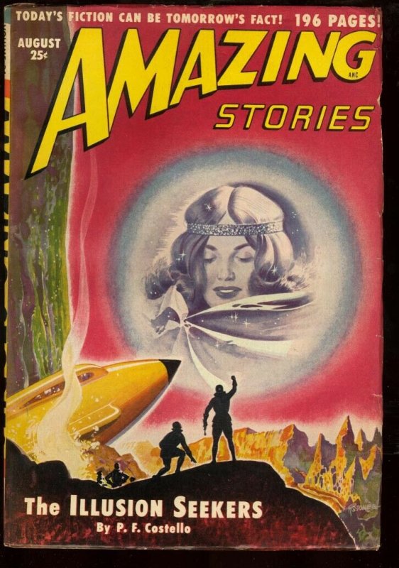 AMAZING STORIES 1950 AUG-RARE SCIENCE FICTION PULP-fine FN