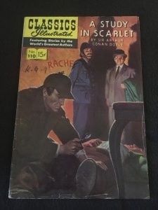 CLASSICS ILLUSTRATED #110: A STUDY IN SCARLET HRN 111 G/VG Condition