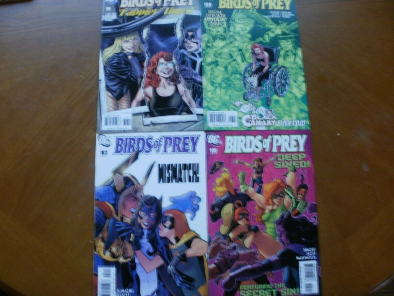 4 DC Comic: BIRDS OF PREY #99 Class #100 Black Canary #103 Truth Dare #105 Six