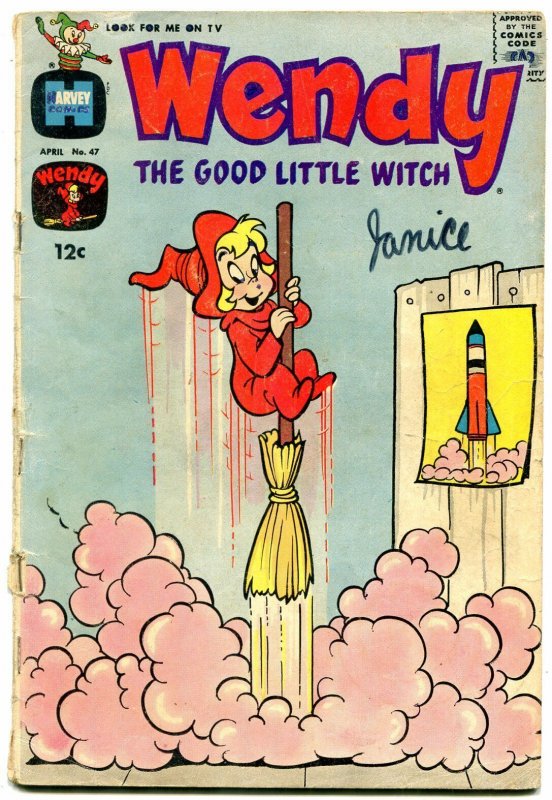 WENDY THE GOOD LITTLE WITCH #47 1968-HARVEY  ROCKET CVR G-