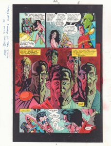 JLA #51 p.6 Color Guide Art - Justice League Heroes - by John Kalisz