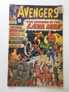 The Avengers #5 (1964) GD Condition moisture stains, chew bc
