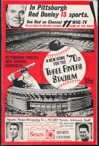 Pirates vs Cardinals 1970 Baseball Scorecard