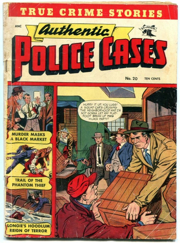 Authentic Police Cases #20 1952- Golden horror crime G+ 