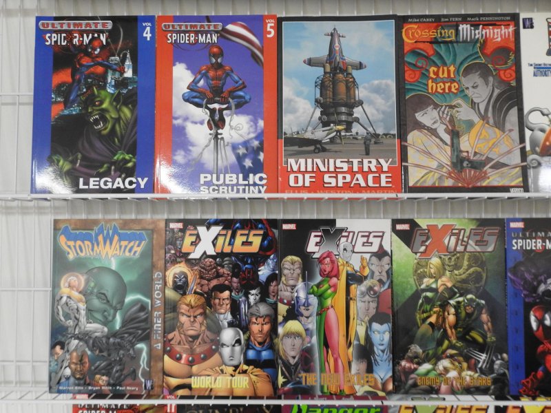 Huge Lot 51 TPB's W/ Spider-Man, Exiles, +More! Avg VF Condition!