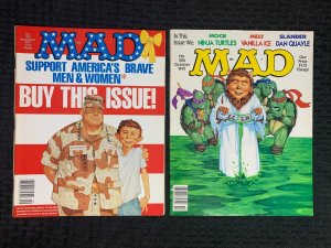 1991 MAD MAGAZINE #305 & 306 FN/FN+ Alfred E Neuman / TMNT Parody LOT of 2