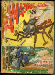 Amazing Stories 7/1926-Gernsback-4th issue-historic sci-fi pulp-Wells-Verne-P