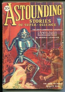 ASTOUNDING STORIES 01/1931-CLAYTON-EARLY ROBOT COVER-LEINSTER-DIY-good/vg 