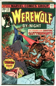 WEREWOLF by NIGHT #28, FN-, Wolf, Don Perlin,GlitterNight, 1972,more WW in store
