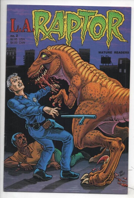 L A RAPTOR #2, NM-, Bloody, Dinosaur, 1995 1996, more Dinos in store 