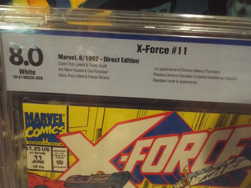 X-Force #11 - CBCS 8.0 - 1st Appearance of Domino - 1992 Direct Edition