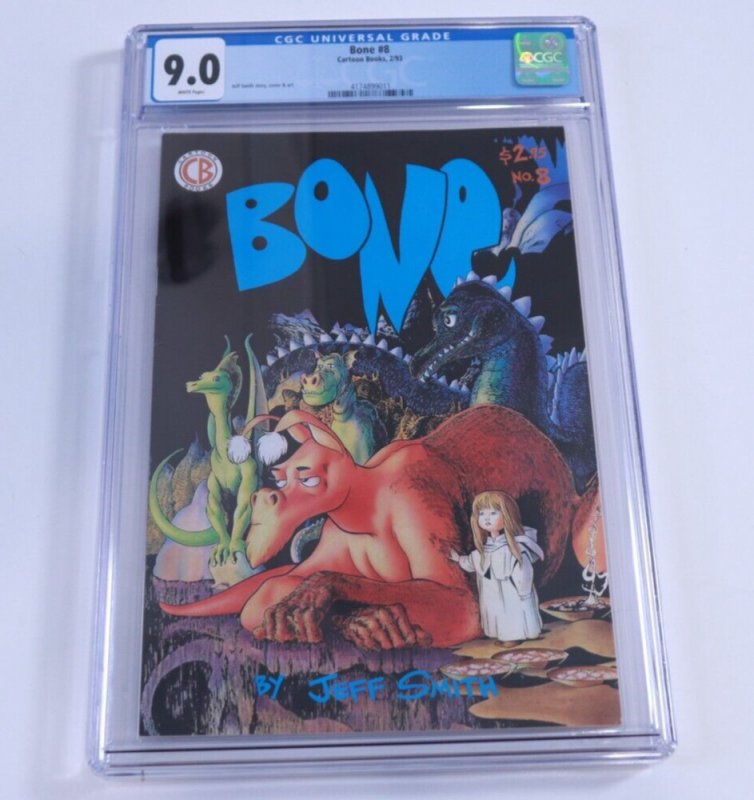 Bone #8 CGC 9.0 1st Print Jeff Smith Cartoon Books 1993 Red Dragon