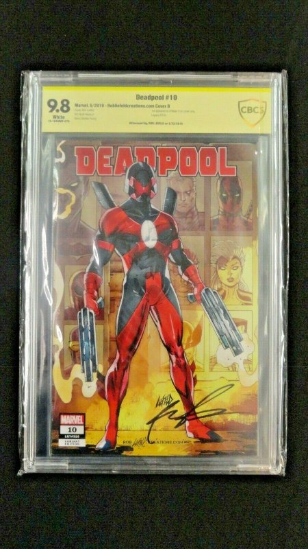 Deadpool #10 CBCS 9.8 Cover B SIGNED by Rob Liefeld Signature Series