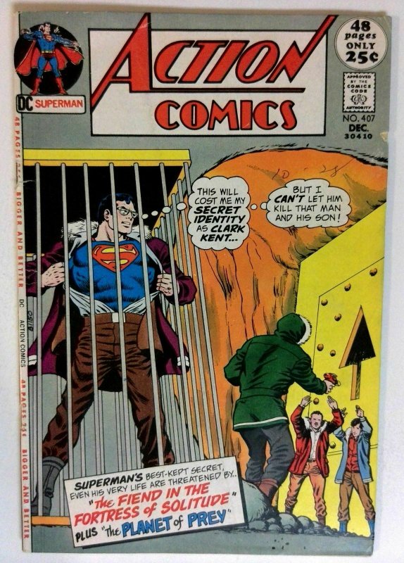 Action #407 DC 1971 VG/FN Bronze Age Comic Book Giant Issue Superman 1st Print