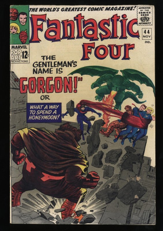 Fantastic Four #44 VG/FN 5.0 White Pages 1st Gorgon! Marvel Comics