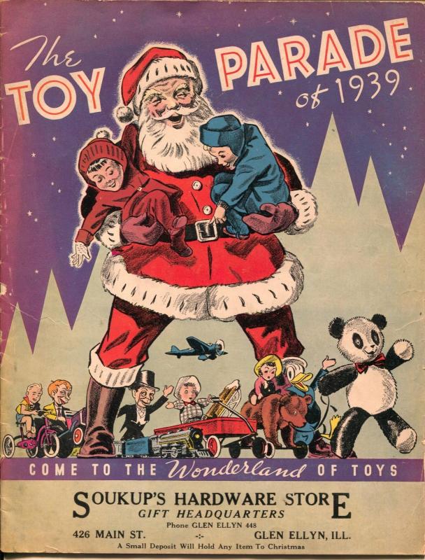 Toy Parade of 1939-Glen Ellyn IL-Christmas Toys-Santa-Lionel-Marx-VG