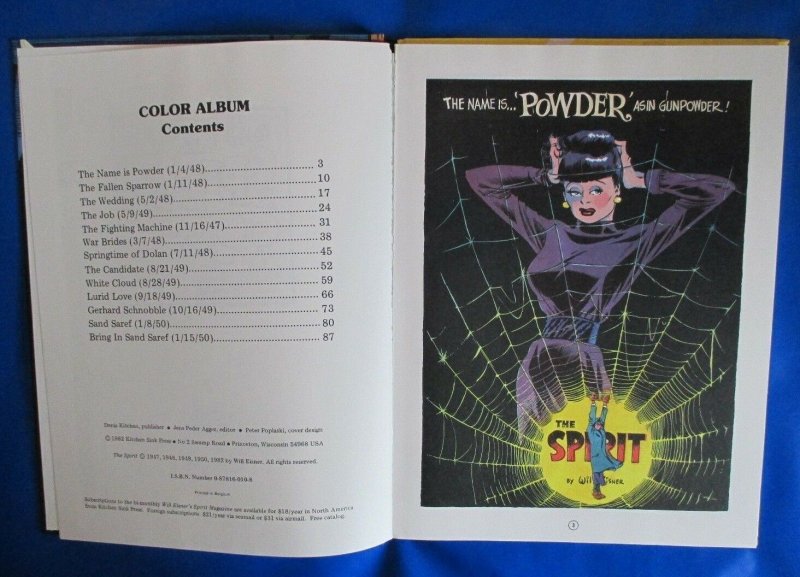 1982 THE SPIRIT Color Album Volume 2 HC FN+ Will Eisner Kitchen Sink