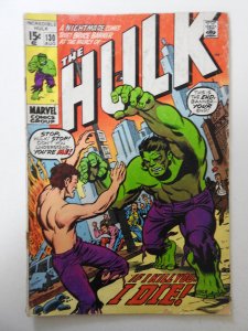 The Incredible Hulk #130 (1970) GD Condition Moisture stain, Centerfold detached