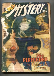 Spicy Mystery Jan 1941-Woman electrocuted on cvr-Pulp Magazine