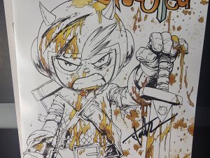 Quested #1 Signed By Tyler Kirkham w/COA Battle Damage Color Splash Exclusive