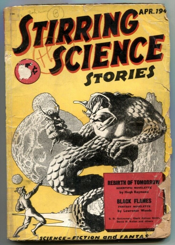 Stirring Science Stories Pulp #2 1941-Hannes Bok- Black Flames