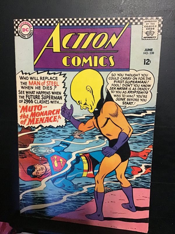 Action Comics #338  (1966) 1st Muto, Superman 2966  Supergirl tale VF- Boca CERT