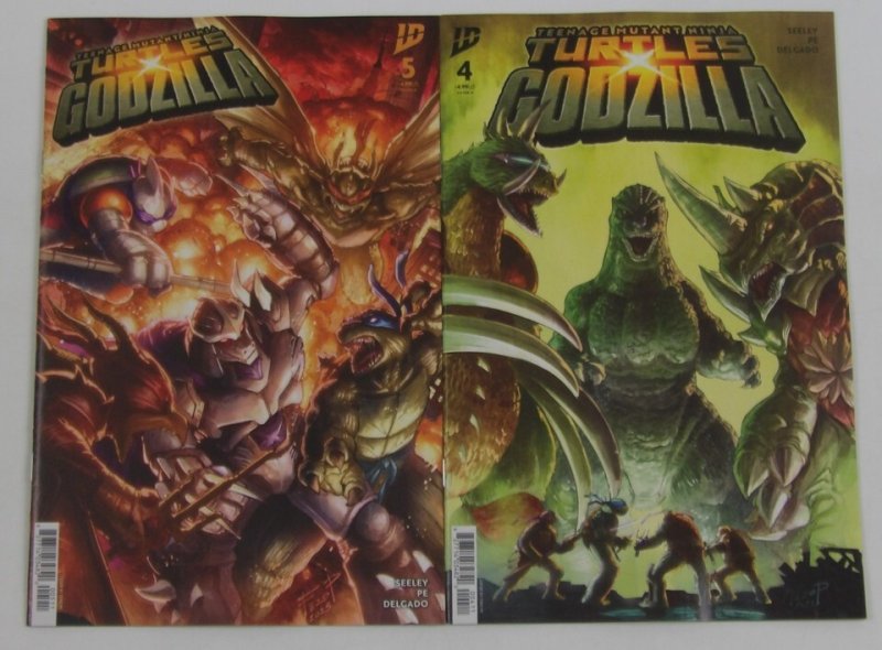 Teenage Mutant Ninja Turtles X Godzilla #1-5 VF/NM complete series TMNT ; IDW