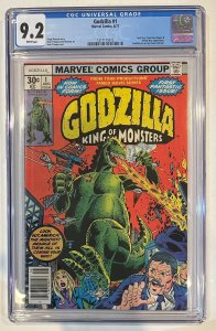(1977) MARVEL COMICS GODZILLA #1 CGC 9.2 WP!
