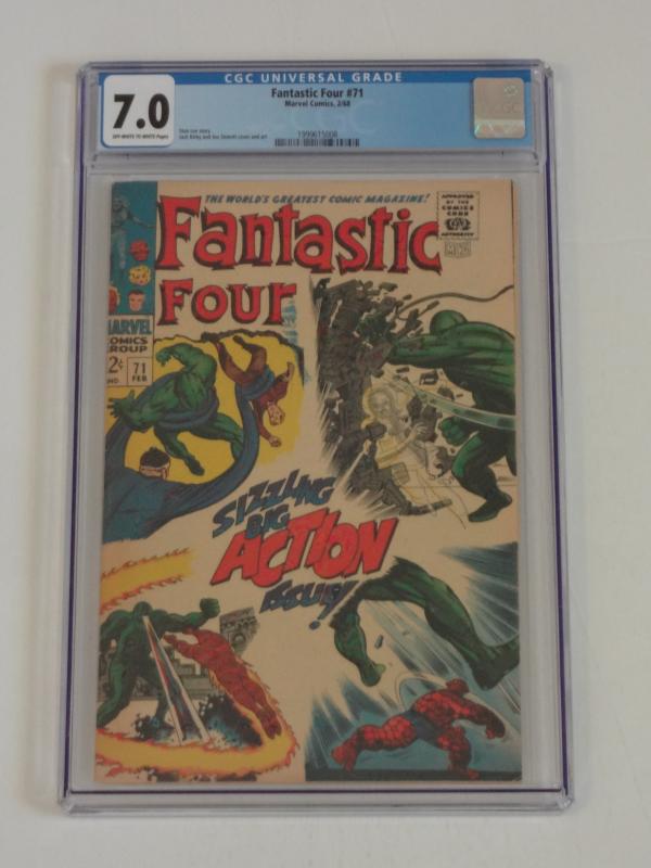 Fantastic Four #71, CGC 7.0; Appearance by Mad Thinkers android! Kirby co-plot!!