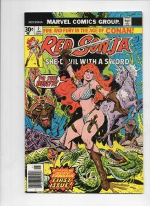 RED SONJA #1, FN/VF, Robert E Howard, She-Devil Sword, Frank Thorne,1977, Marvel