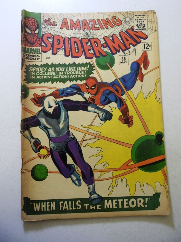 The Amazing Spider-Man #36 (1966) FR/GD Condition 3 1/2 cumulative spine split