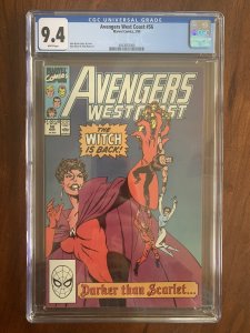 Avengers West Coast #56 CGC 9.4 NM 1st Dark Scarlet Witch Wanda MCU Dr Strange