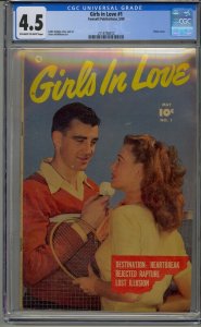 GIRLS IN LOVE #1 CGC 4.5 GOLDEN AGE ROMANCE ONLY GRADED COPY SUPER RARE!!!