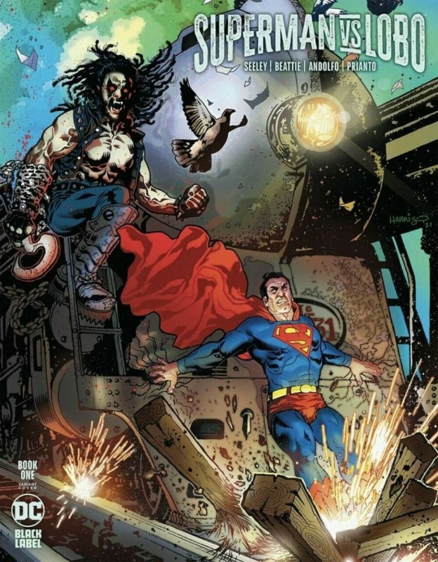 Superman vs. Lobo (2021) #1 VF/NM Tony Harris Variant Cover Black Label