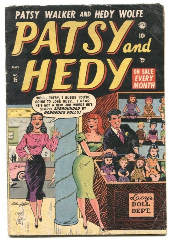 Patsy And Hedy #15 1953- spicy doll cover- Atlas comics G-