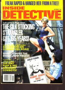 INSIDE DETECTIVE 1985 NOV DISMEMBERED DWARF MURDERCRIME VG