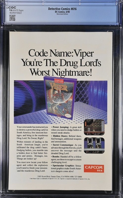 Detective Comics #616 (6/90) Graded CGC 9.6 Newsstand Edition