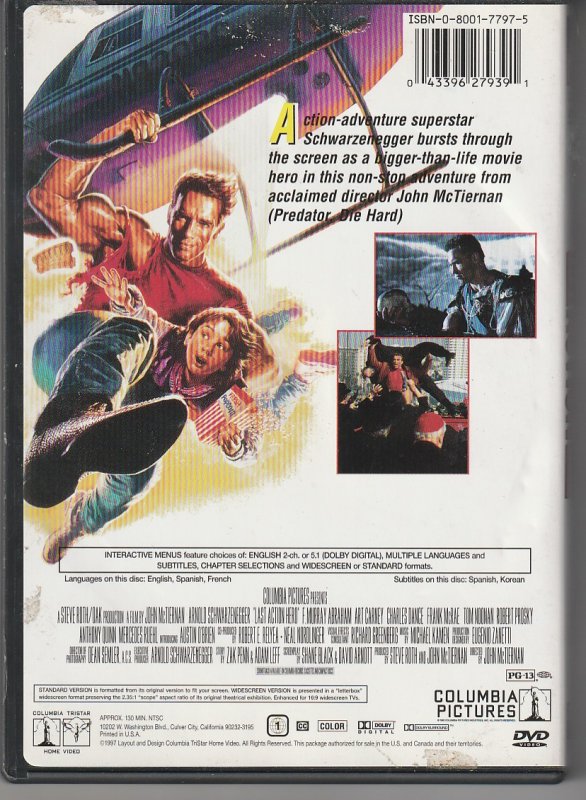 Last Action Hero DVD Schwarzenegger leads an All Star Cast