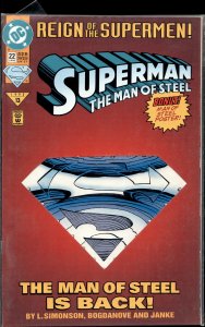 Superman: The Man of Steel #22 Die-Cut Cover (1993) Steel [Key Issue]