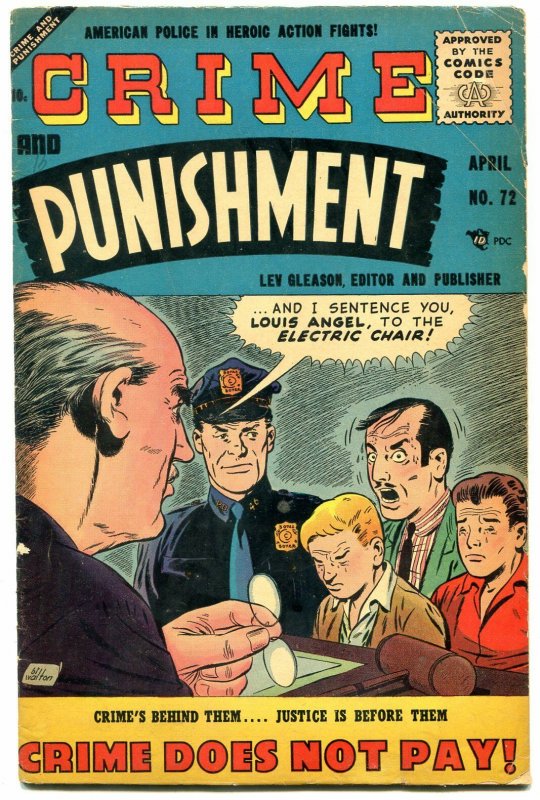 Crime and Punishment #72 1955-Rare later issue- Lev Gleason Silver Age VG