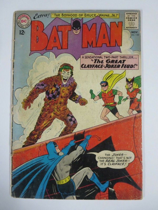 BATMAN #159 (DC,11/1963) GOOD (G) Golden Age Batgirl, Joker, Clayface!